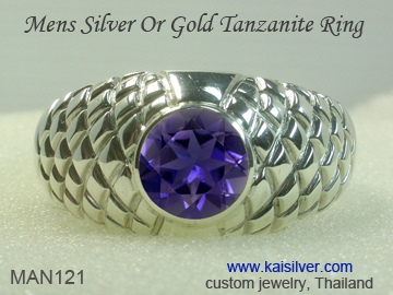 custom men's tanzanite ring