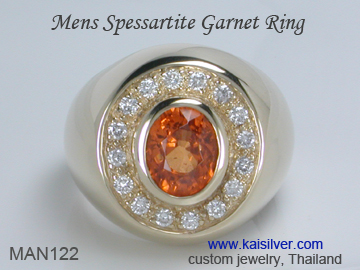mens garnet wedding ring spessartite