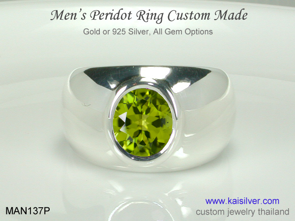 wedding ring for men green gemstone 