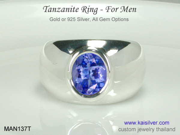 white gold gemstone men's wedding ring