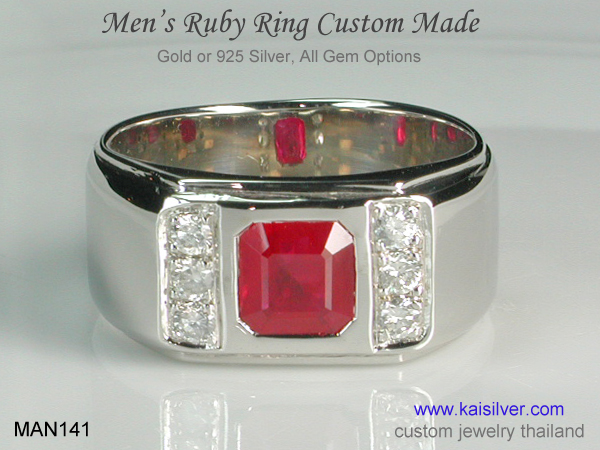 ruby wedding ring gold for men