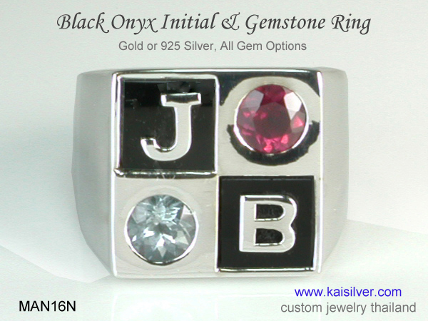 mens wedding ring birthstones and initials