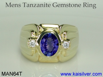 mens wedding ring with tanzanite