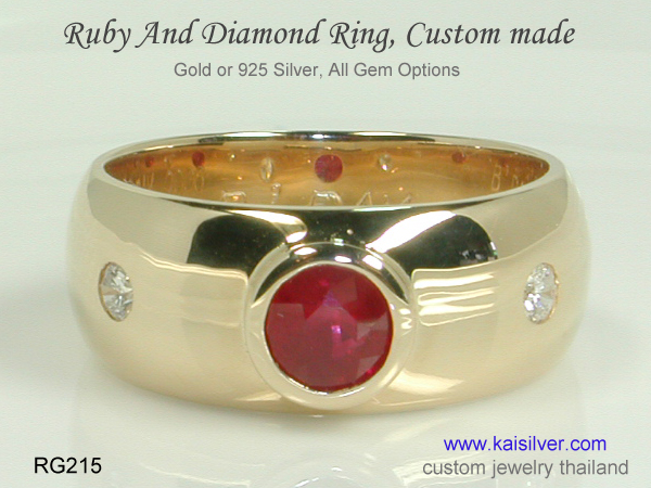 ruby wedding band with diamonds