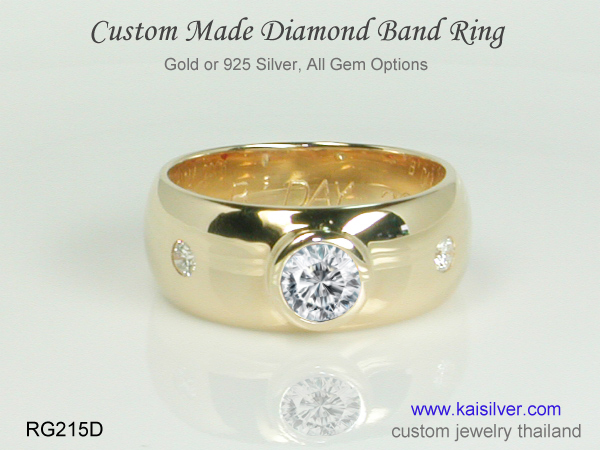 men's wedding band with diamond 
